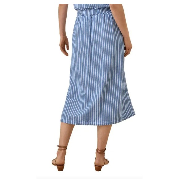 PACT Canopy Linen Wrap Skirt - Bondi Stripe- L - Picture 9 of 9